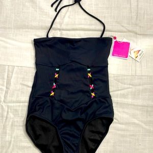 New Little Peixoto Girls Black One Piece Swimsuit Size 14